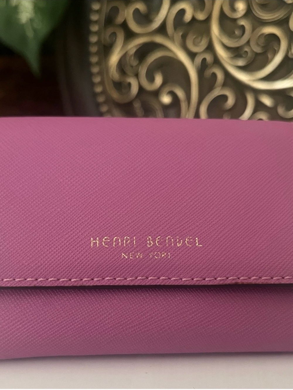 Henri Bendel Saffiano Leather Compact Wallet